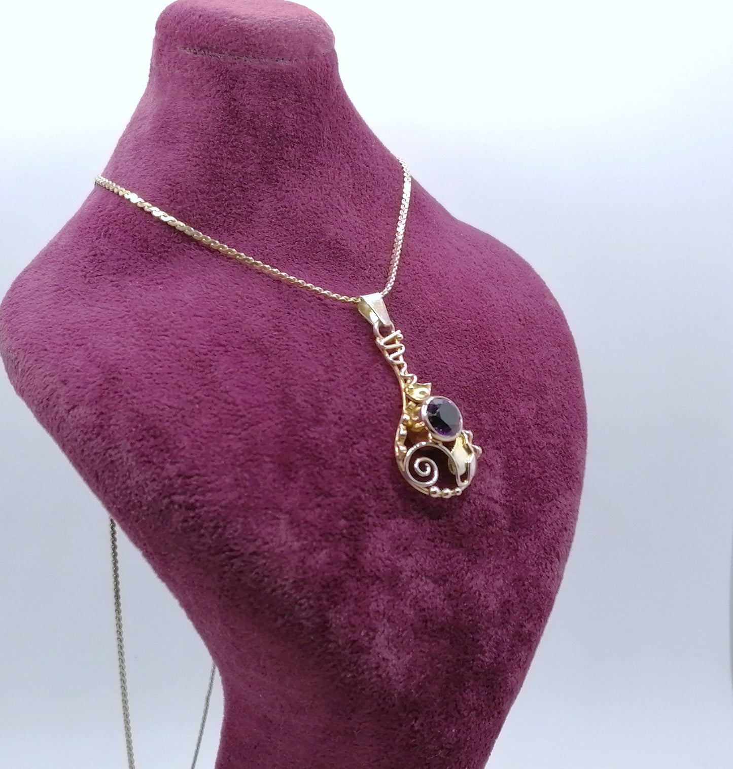 Halskette Gold 333er mit Amethyst Anhänger