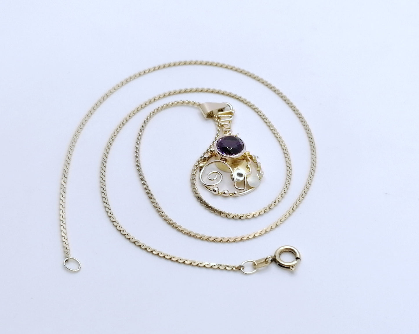 Halskette Gold 333er mit Amethyst Anhänger