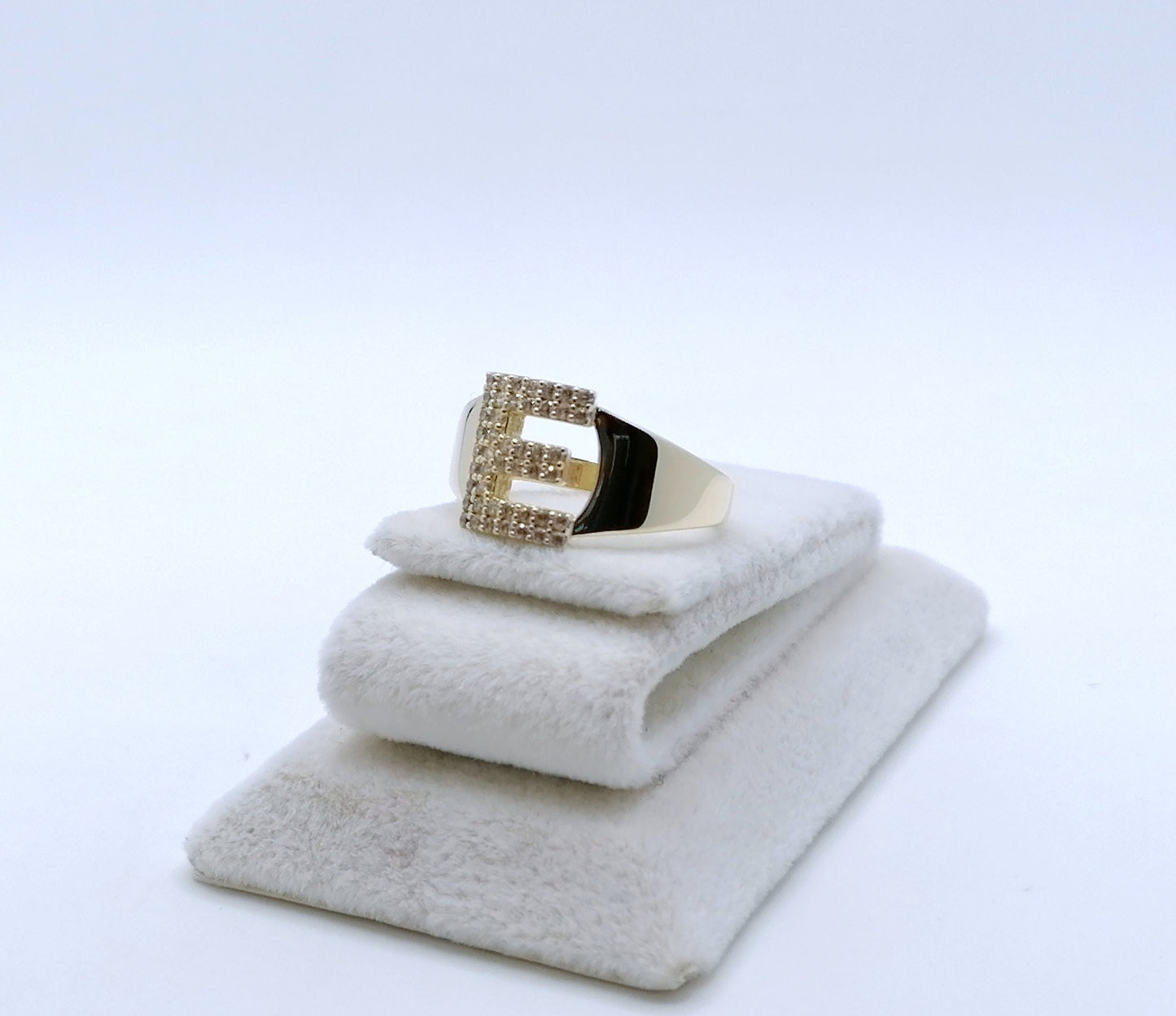 Ring Gold 585er mit Zirkonia Buchstabe E Gr. 55
