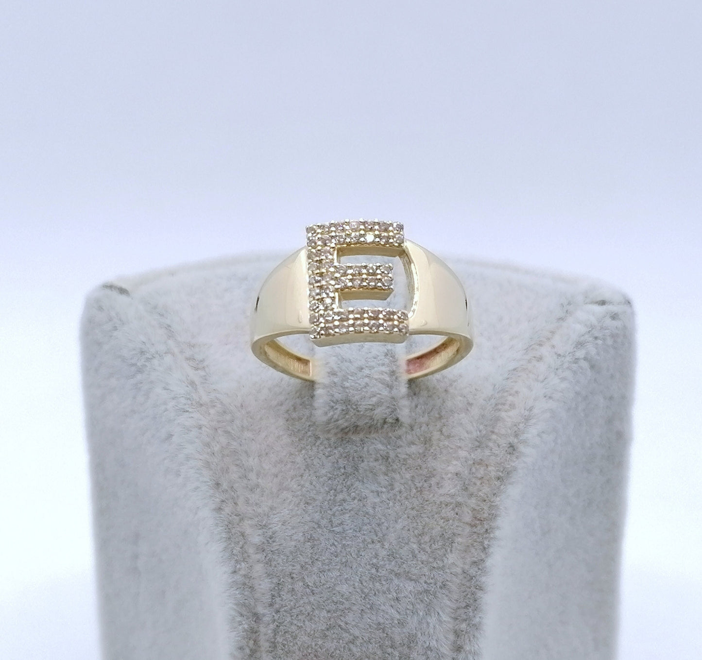 Ring Gold 585er mit Zirkonia Buchstabe E Gr. 55