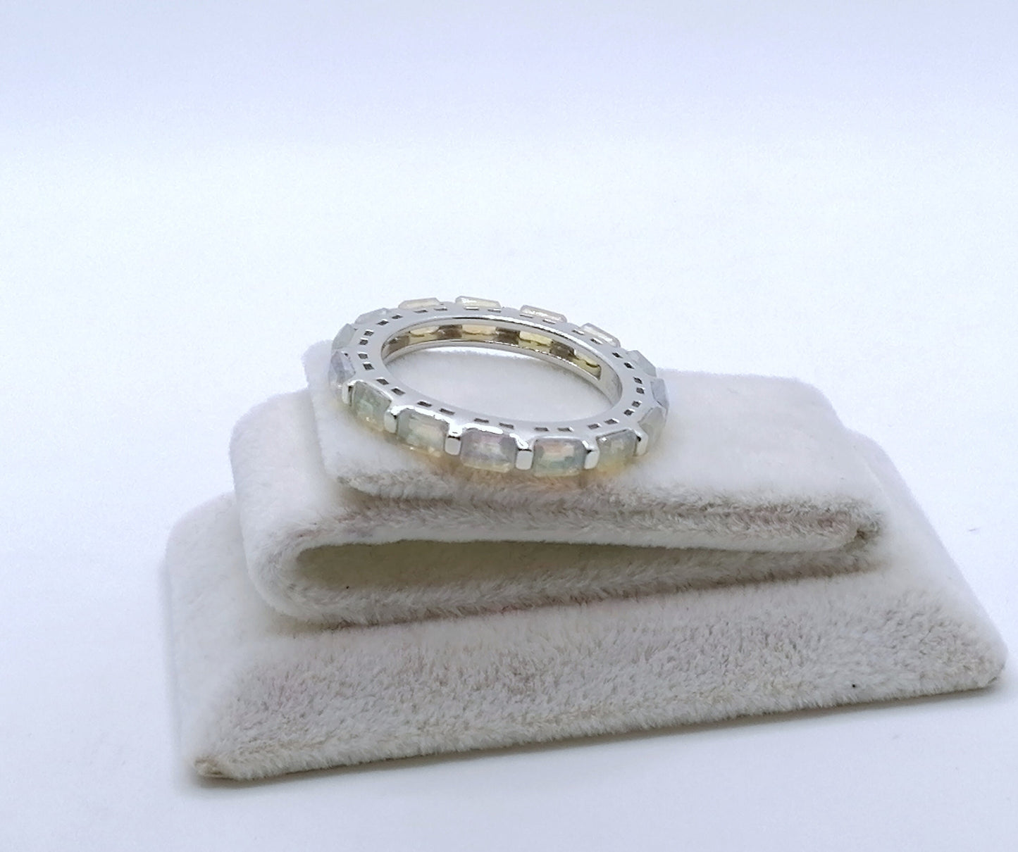 Ring Silber 925er mit Äthiopischen Welo Opalen Gr. 60