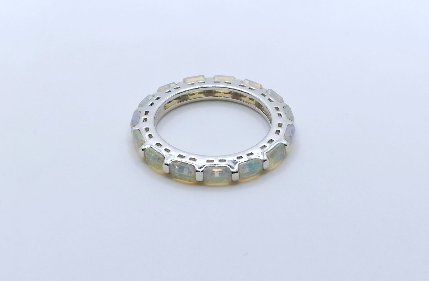 Ring Silber 925er mit Äthiopischen Welo Opalen Gr. 60
