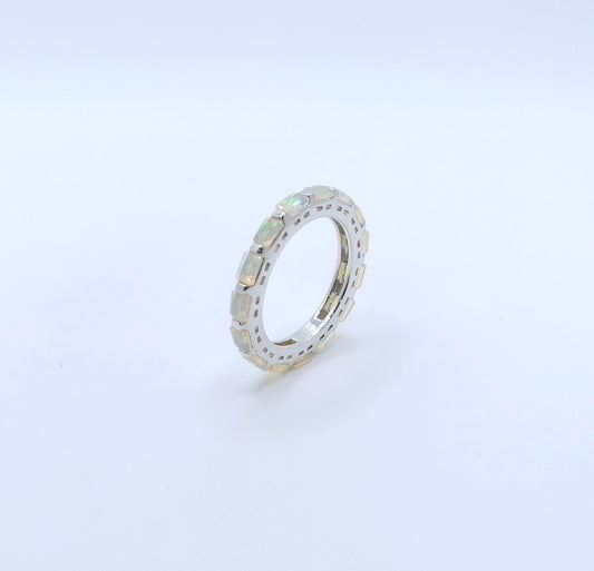Ring Silber 925er mit Äthiopischen Welo Opalen Gr. 60