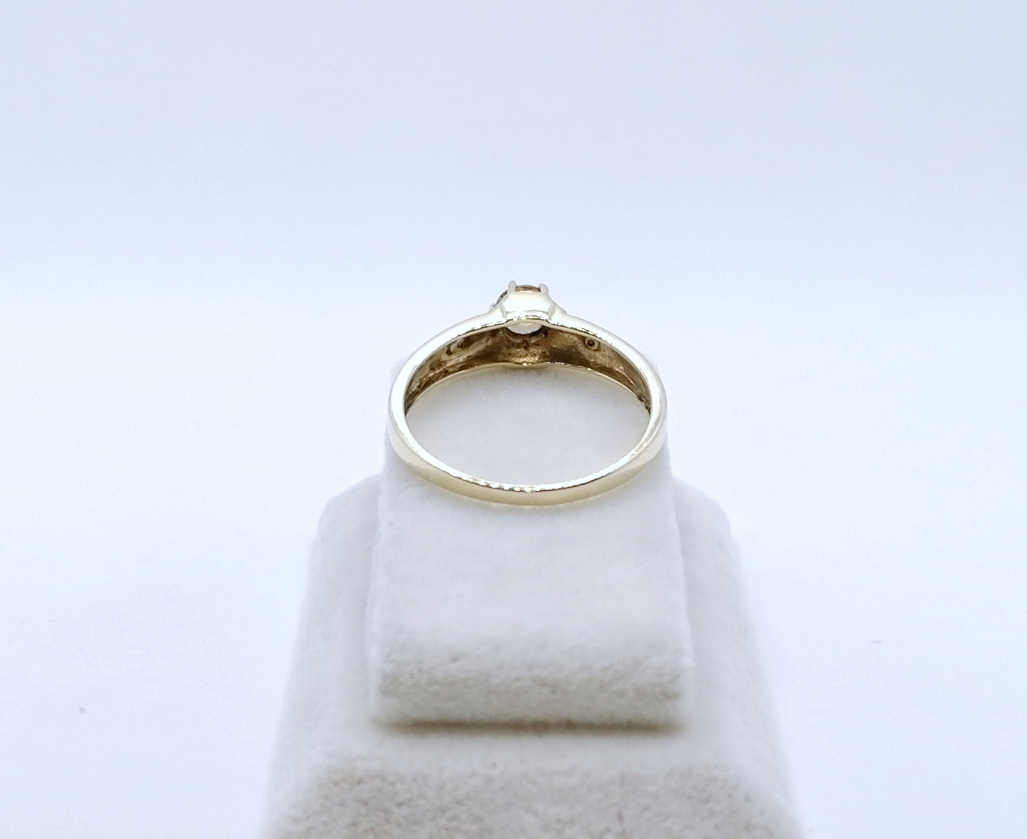 Ring Gold 375er mit braunem Zirkon und Diamantsplitter Gr. 63