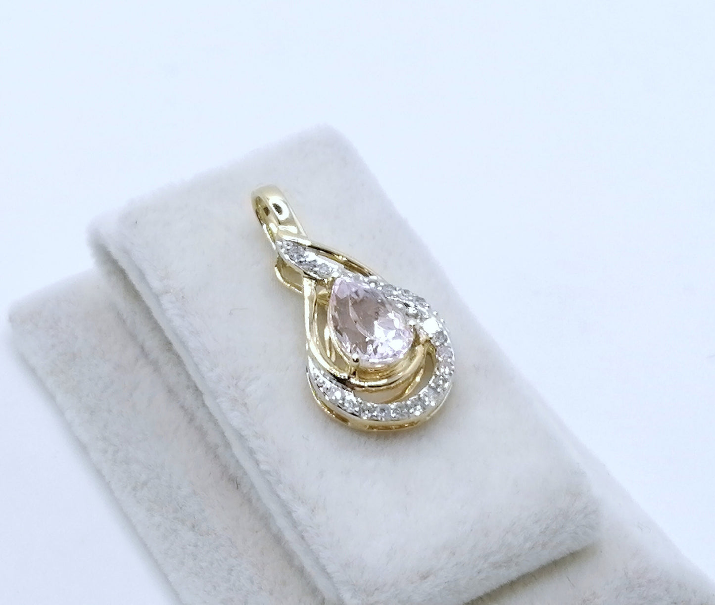 Anhänger Gold 375er mit Kunzit und Diamanten