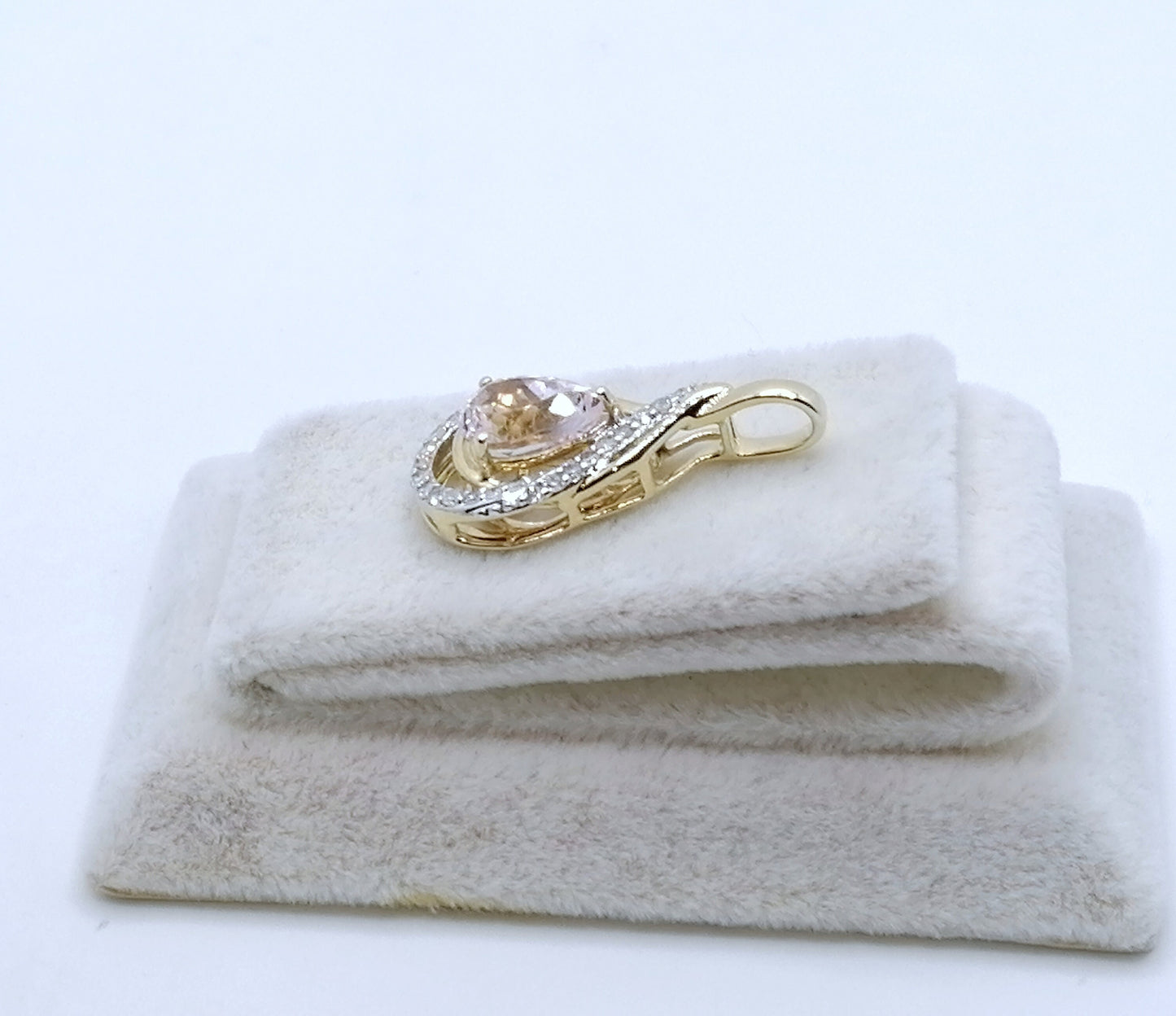 Anhänger Gold 375er mit Kunzit und Diamanten