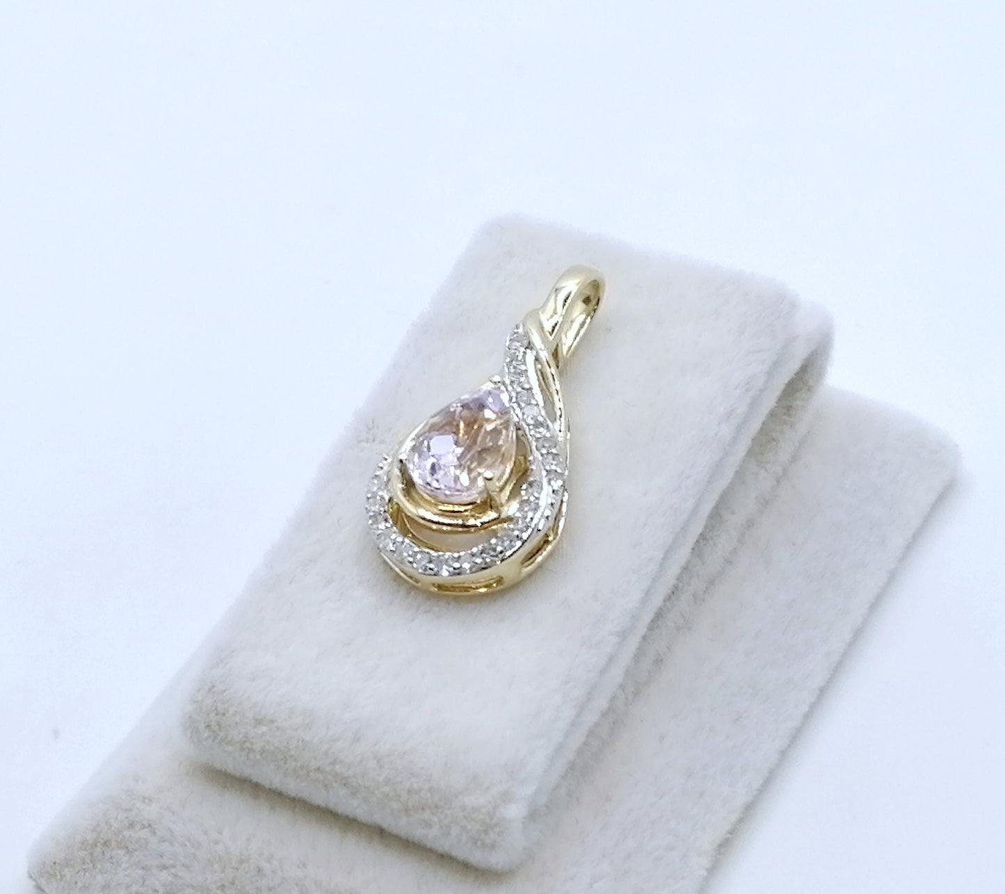 Anhänger Gold 375er mit Kunzit und Diamanten