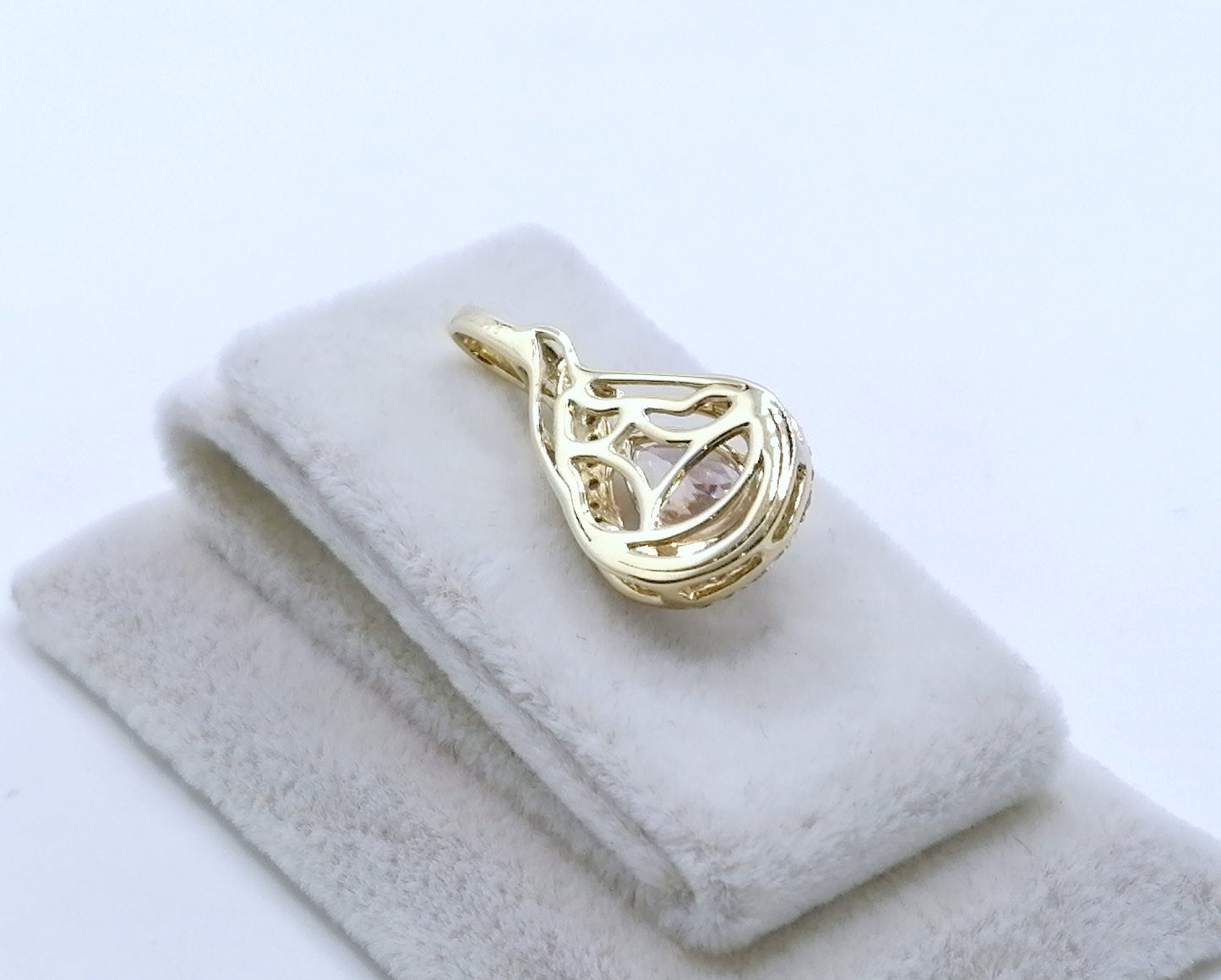 Anhänger Gold 375er mit Kunzit und Diamanten