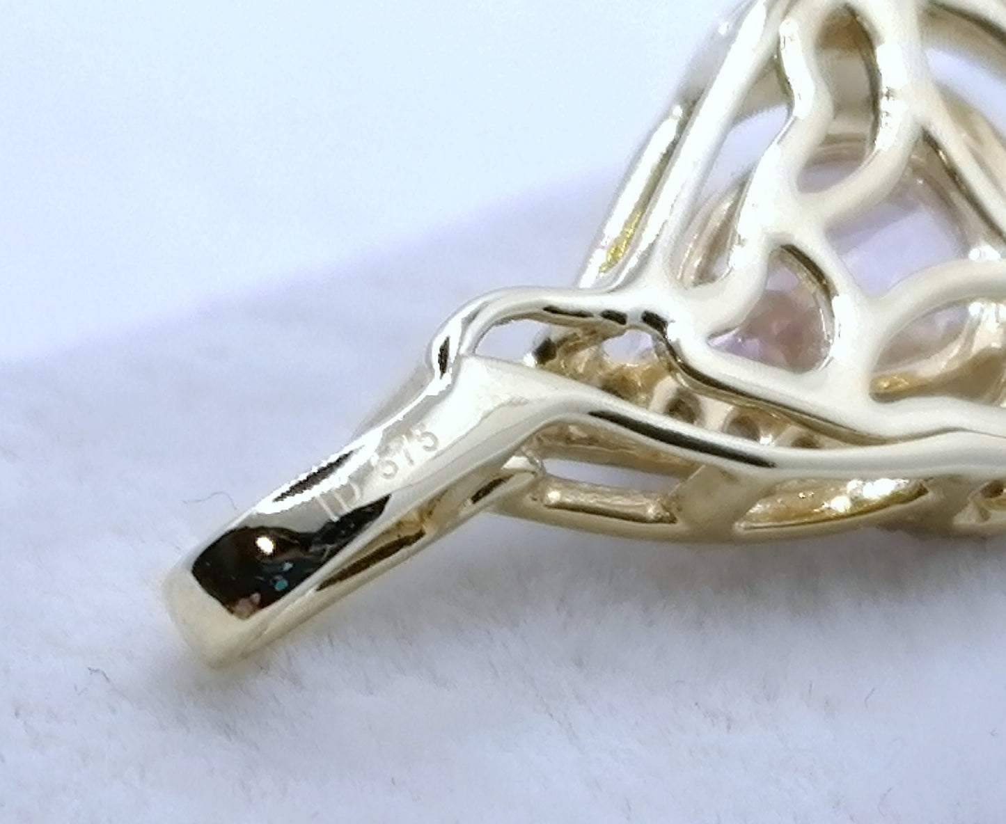 Anhänger Gold 375er mit Kunzit und Diamanten