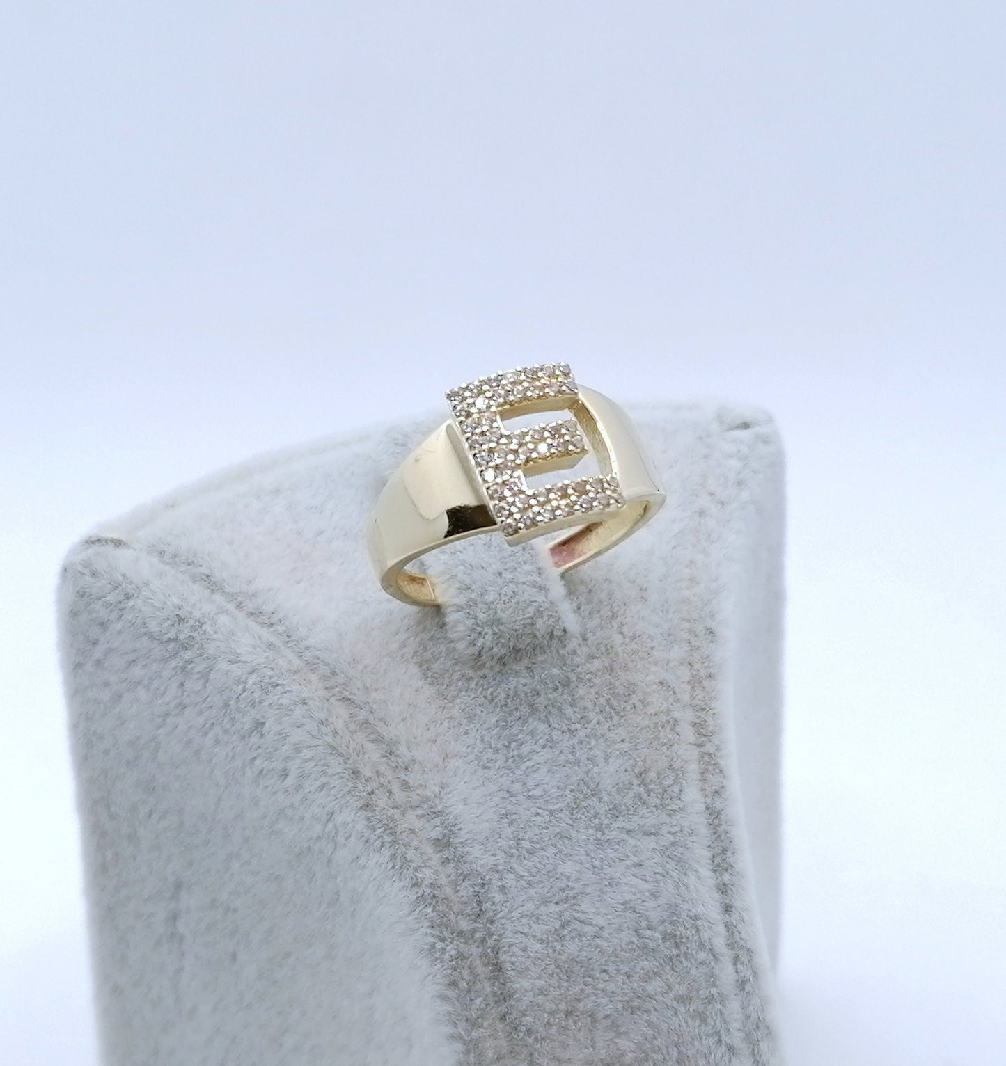 Ring Gold 585er mit Zirkonia Buchstabe E Gr. 55