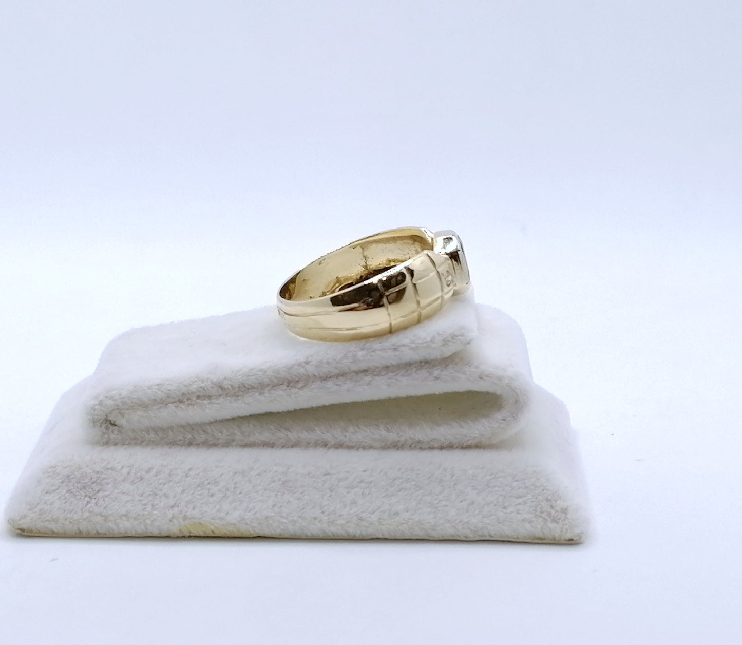 Ring Gold 583er UdSSR Sowjet mit Smaragd und Brillanten Gr. 57