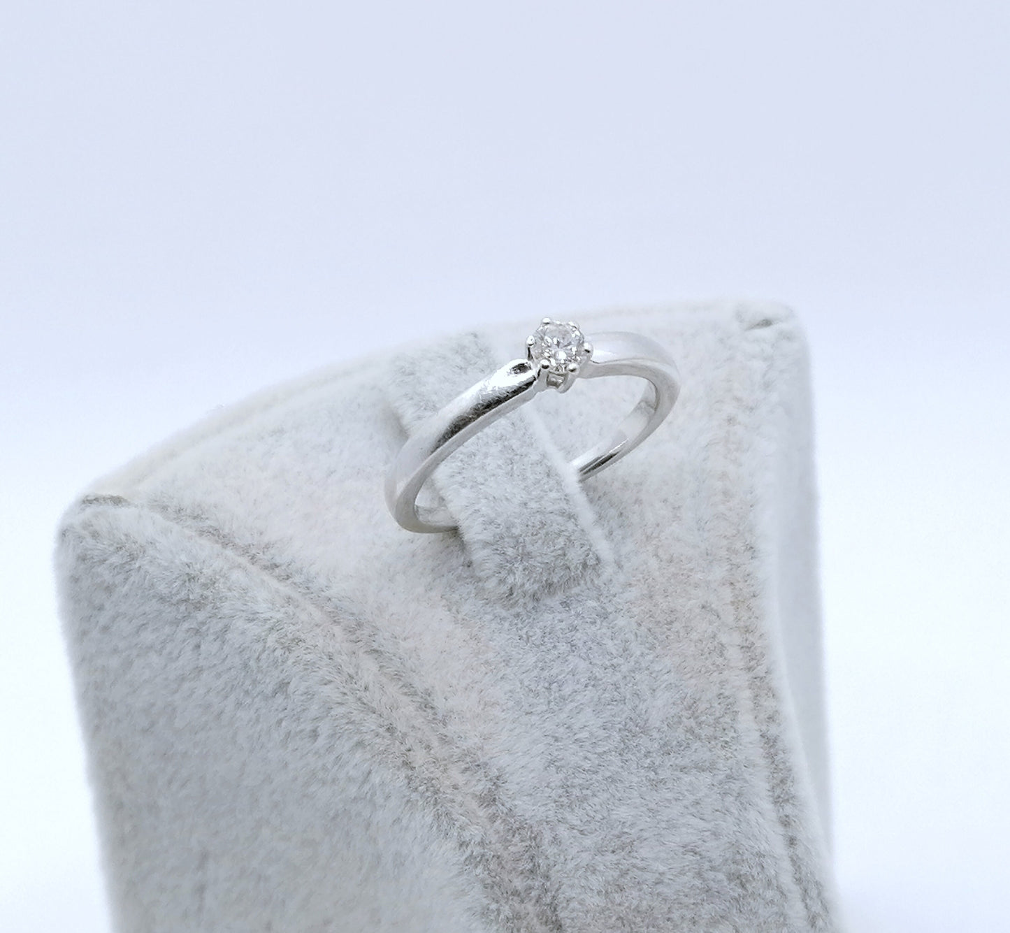 Ring Gold 585er mit lupenreinem Brillant Weißgold Solitärring Gr. 53