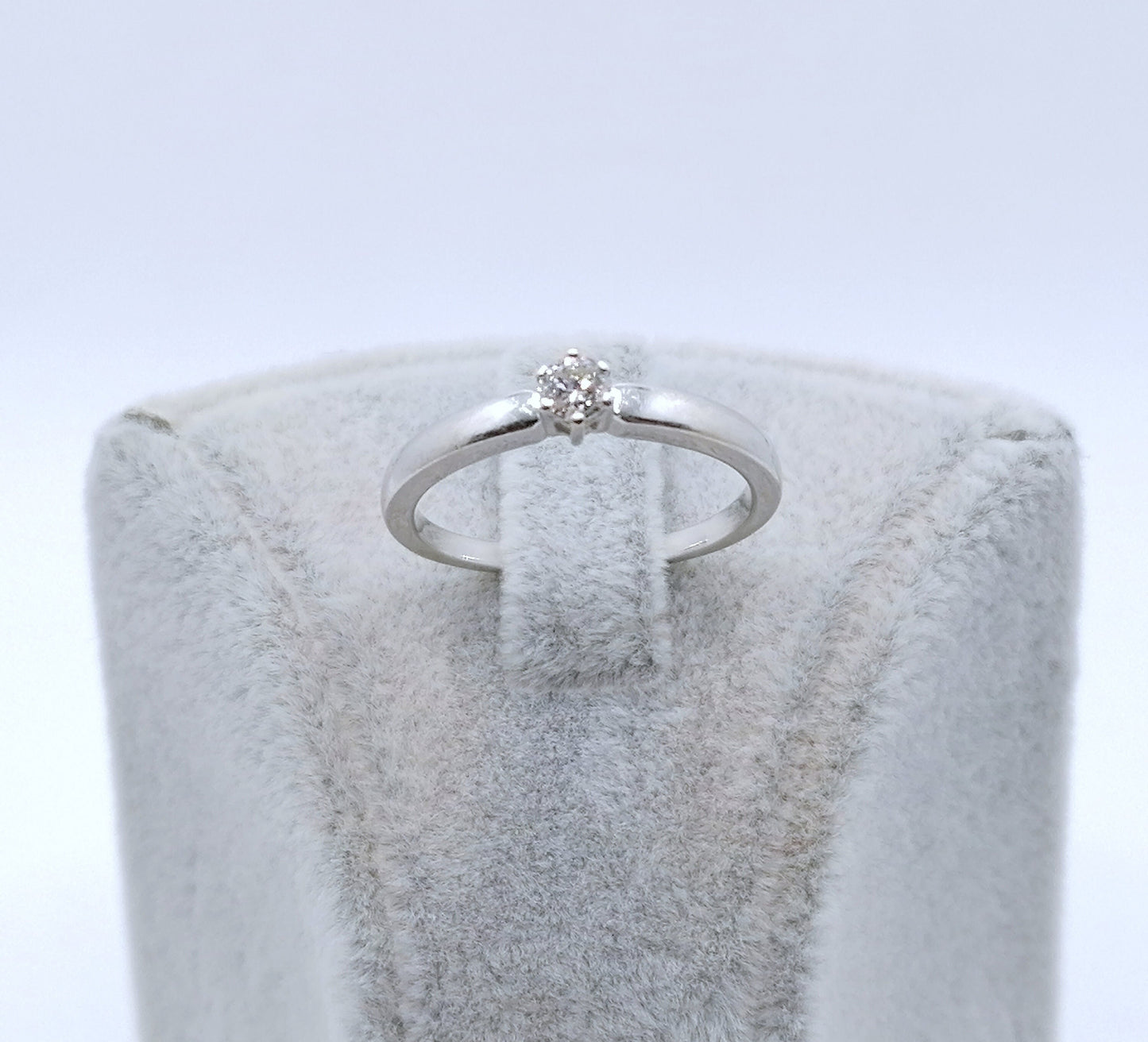 Ring Gold 585er mit lupenreinem Brillant Weißgold Solitärring Gr. 53