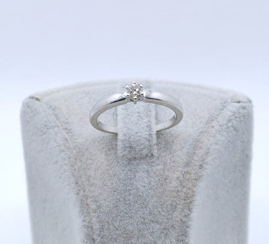 Ring Gold 585er mit lupenreinem Brillant Weißgold Solitärring Gr. 53