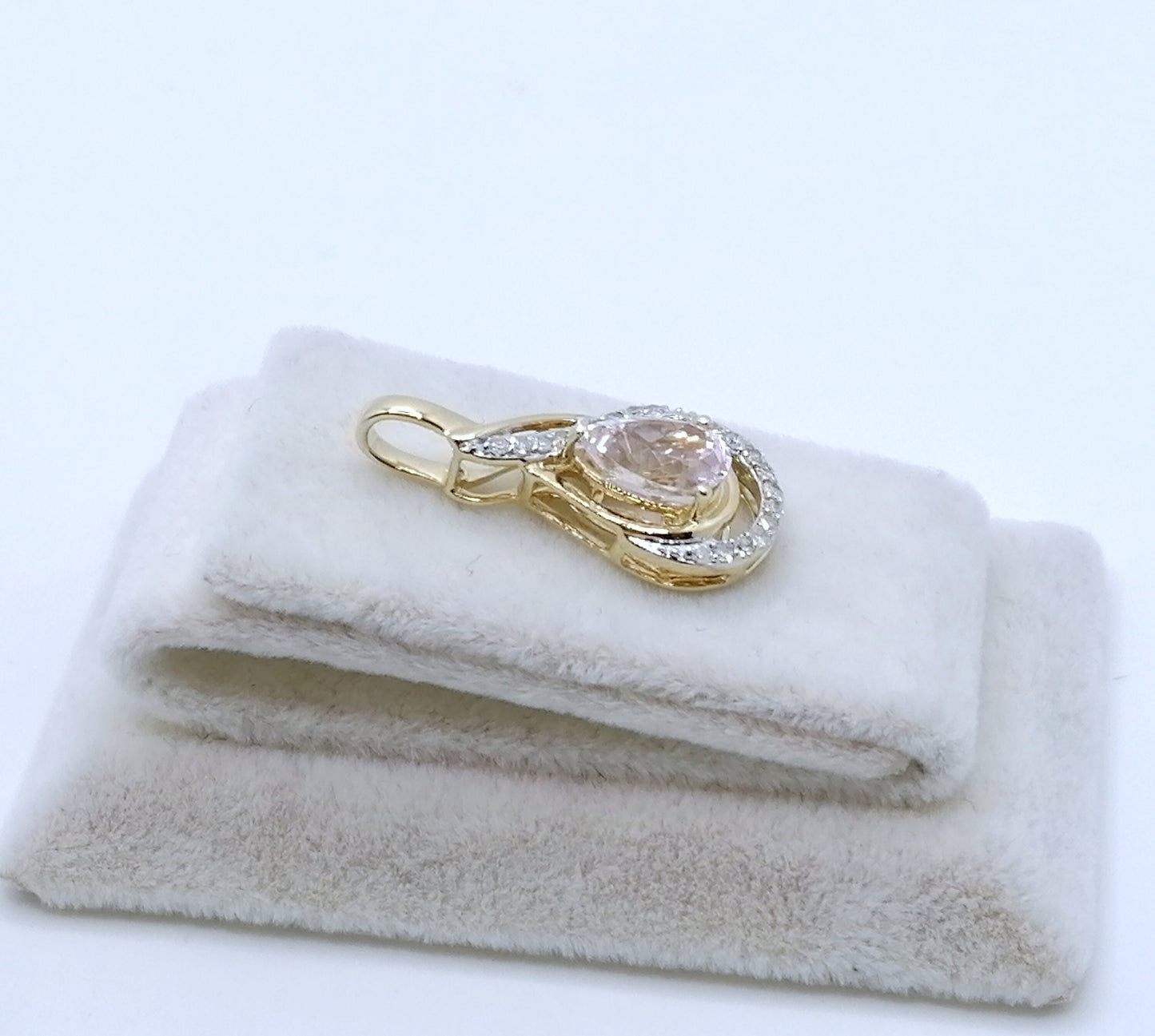 Anhänger Gold 375er mit Kunzit und Diamanten