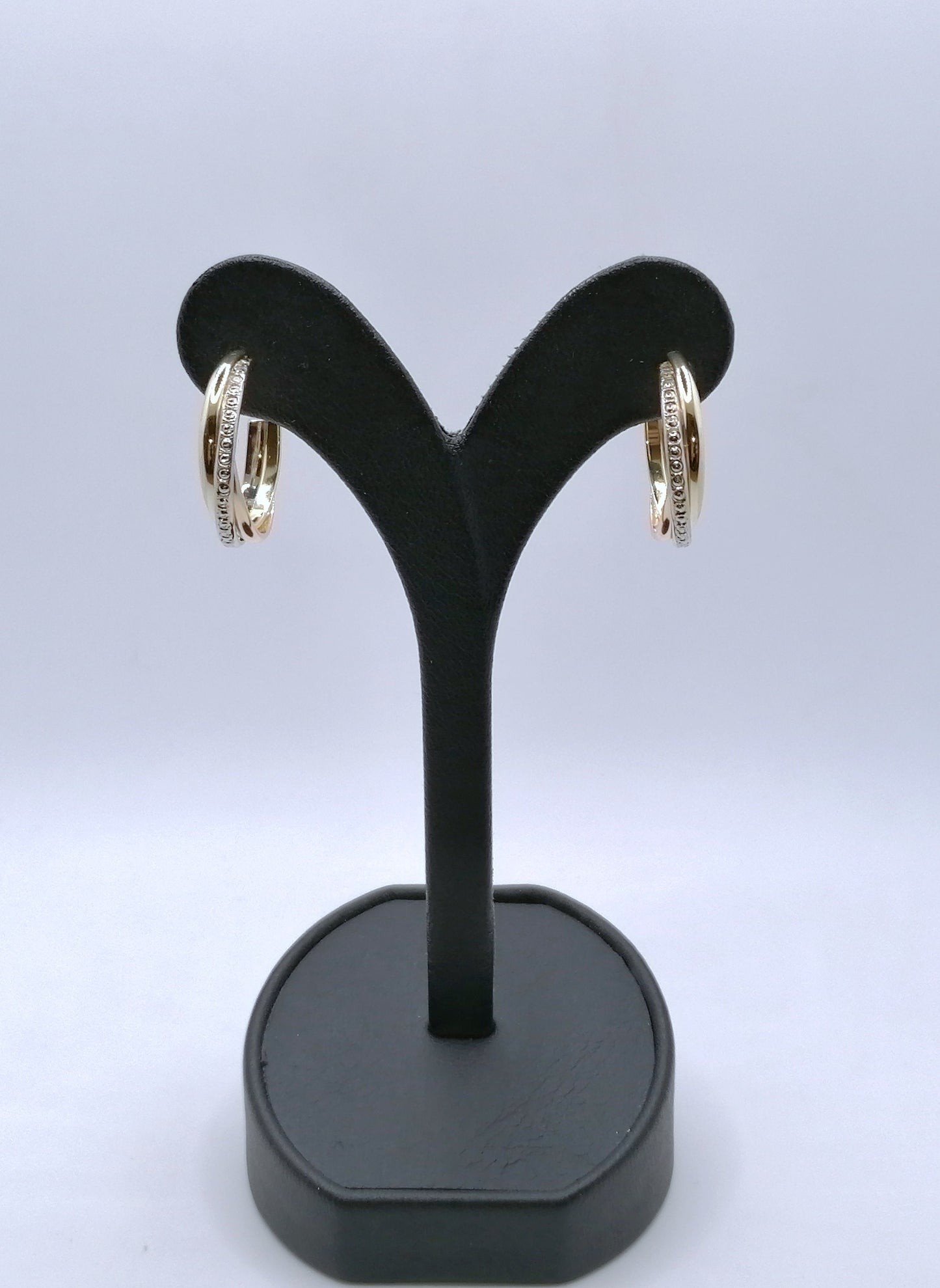 Creolen Gold 585er Tricolor Gelbgold Weißgold Rotgold