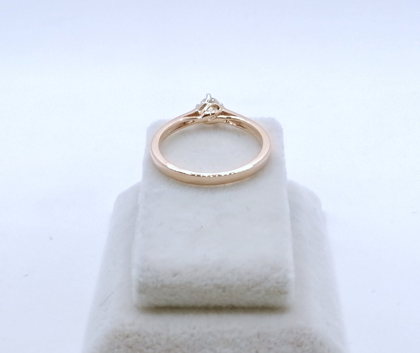 Ring Rotgold 585er mit 0,11ct Brillant Lupenrein Solitär Goldring Gr. 53