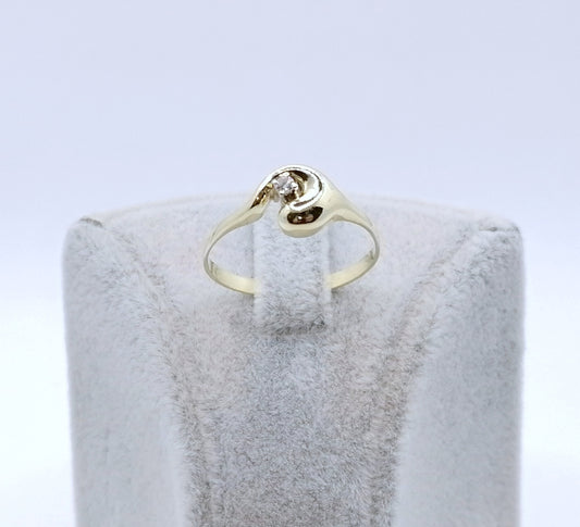Solitär Goldring 585er mit Brillanten Gr. 60