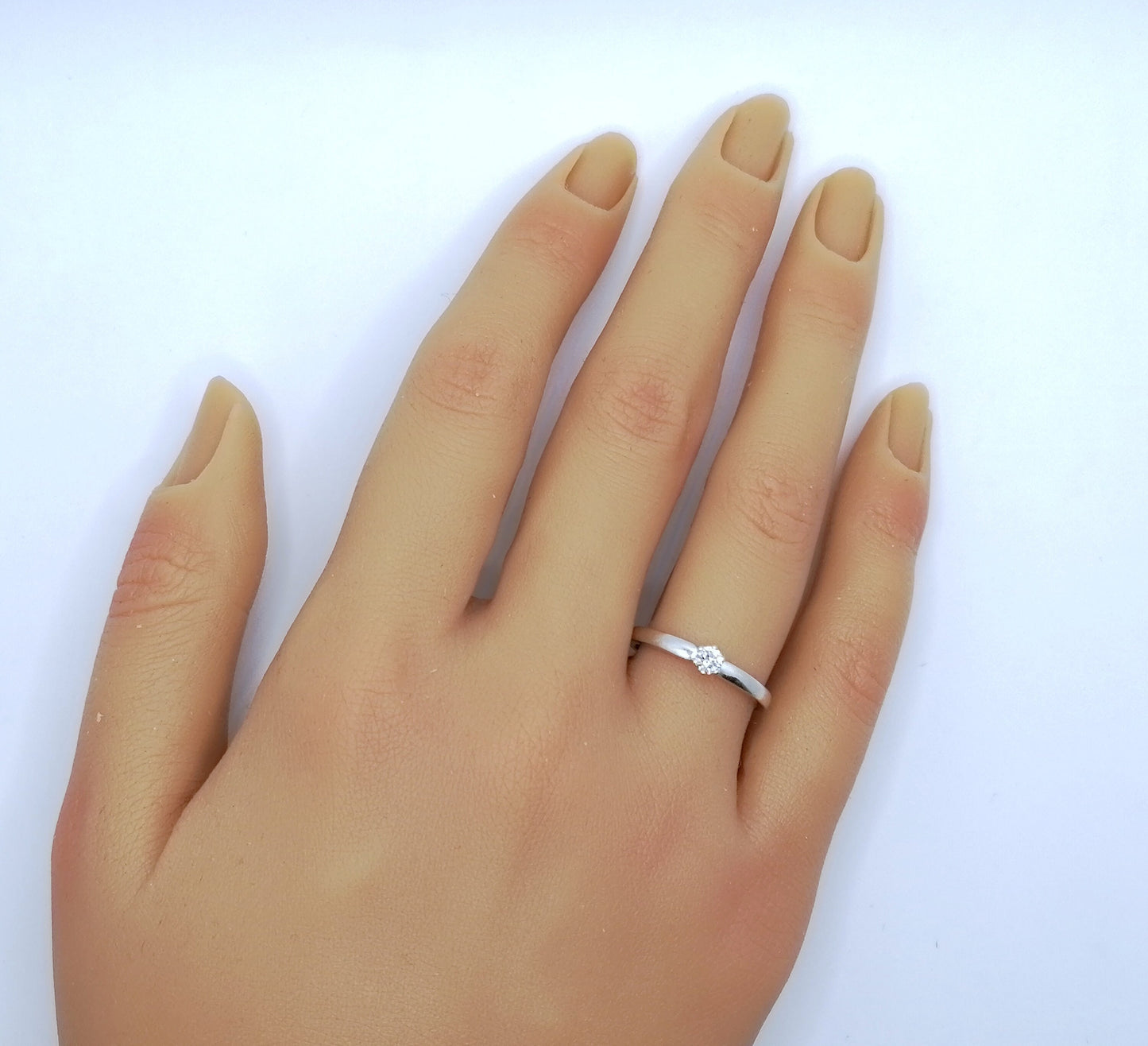 Ring Gold 585er mit lupenreinem Brillant Weißgold Solitärring Gr. 53