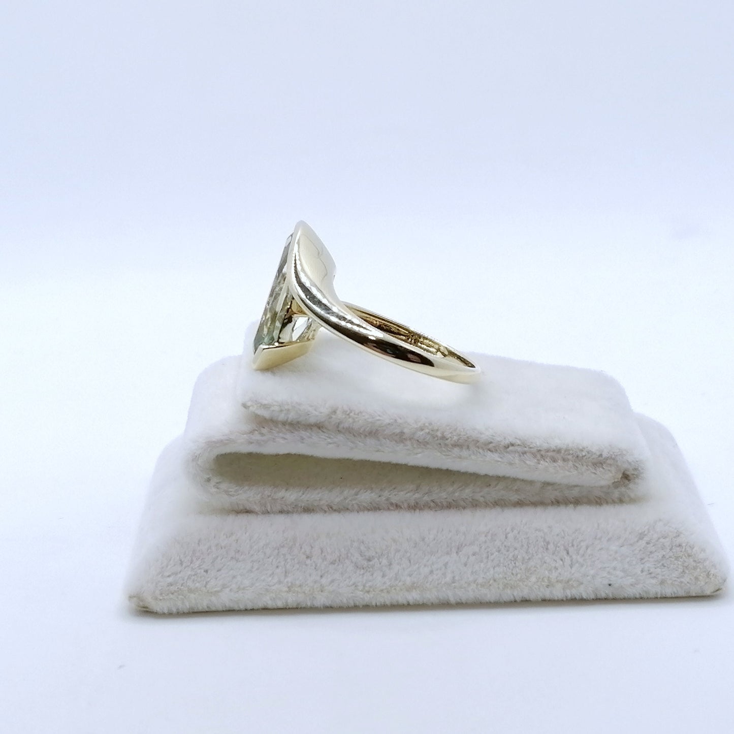 Ring Gold 375er mit Prasiolith Grüner Amethyst Gr. 57