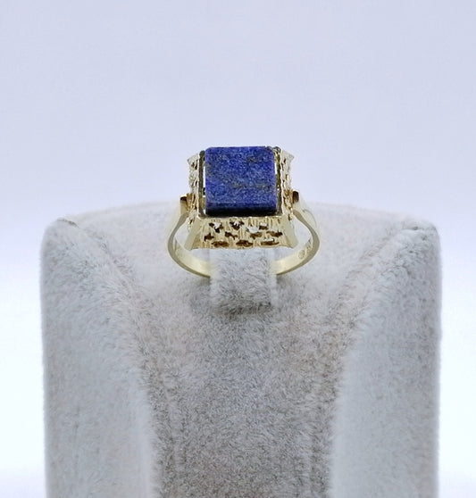 Ring Gold 585er Lapislazuli Siegelring Gr. 54