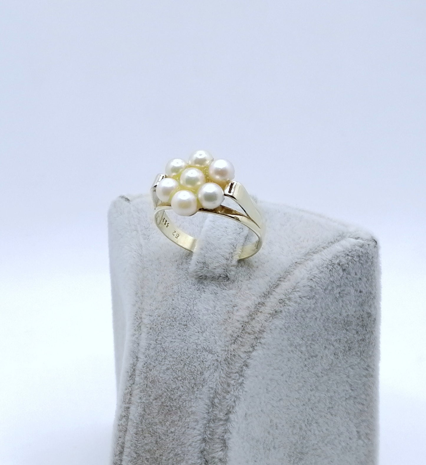 Perlenring Gold 333er Damenring Gr. 58
