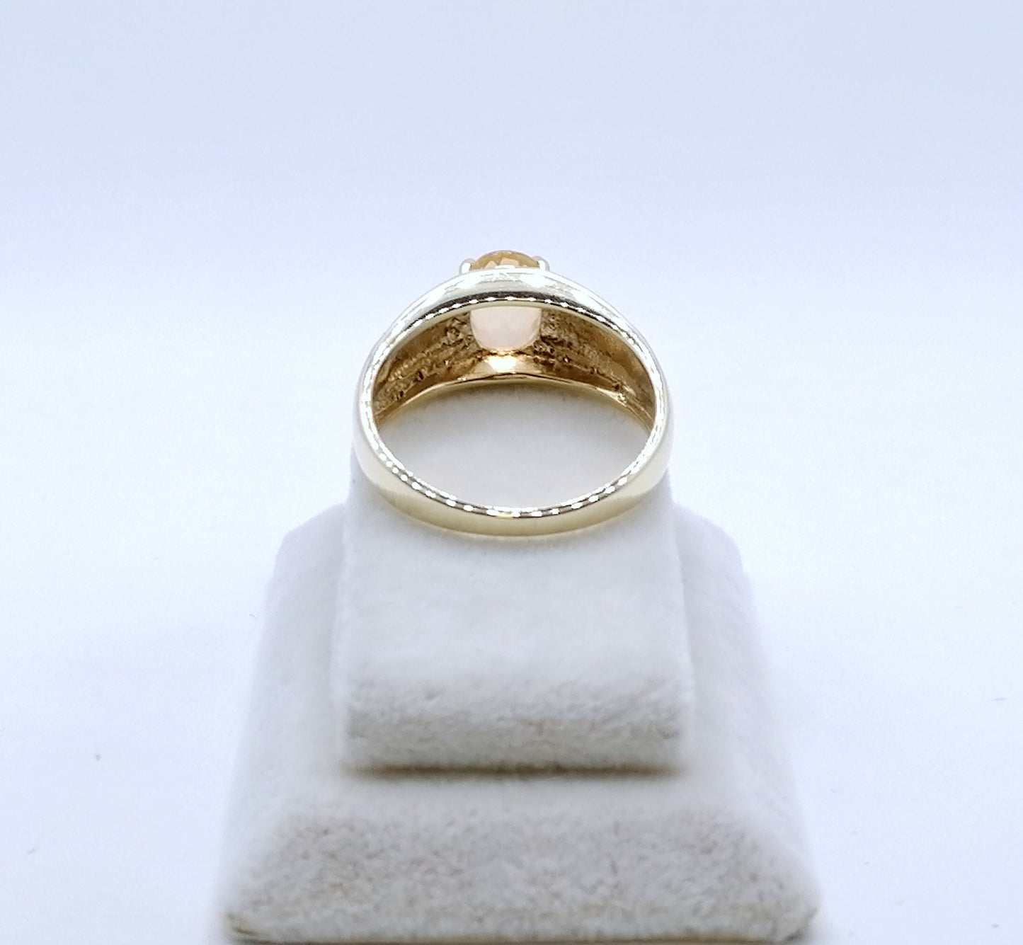 Ring Gold 375er mit Quarz Stein und Zirkonen Damenring Gr. 63