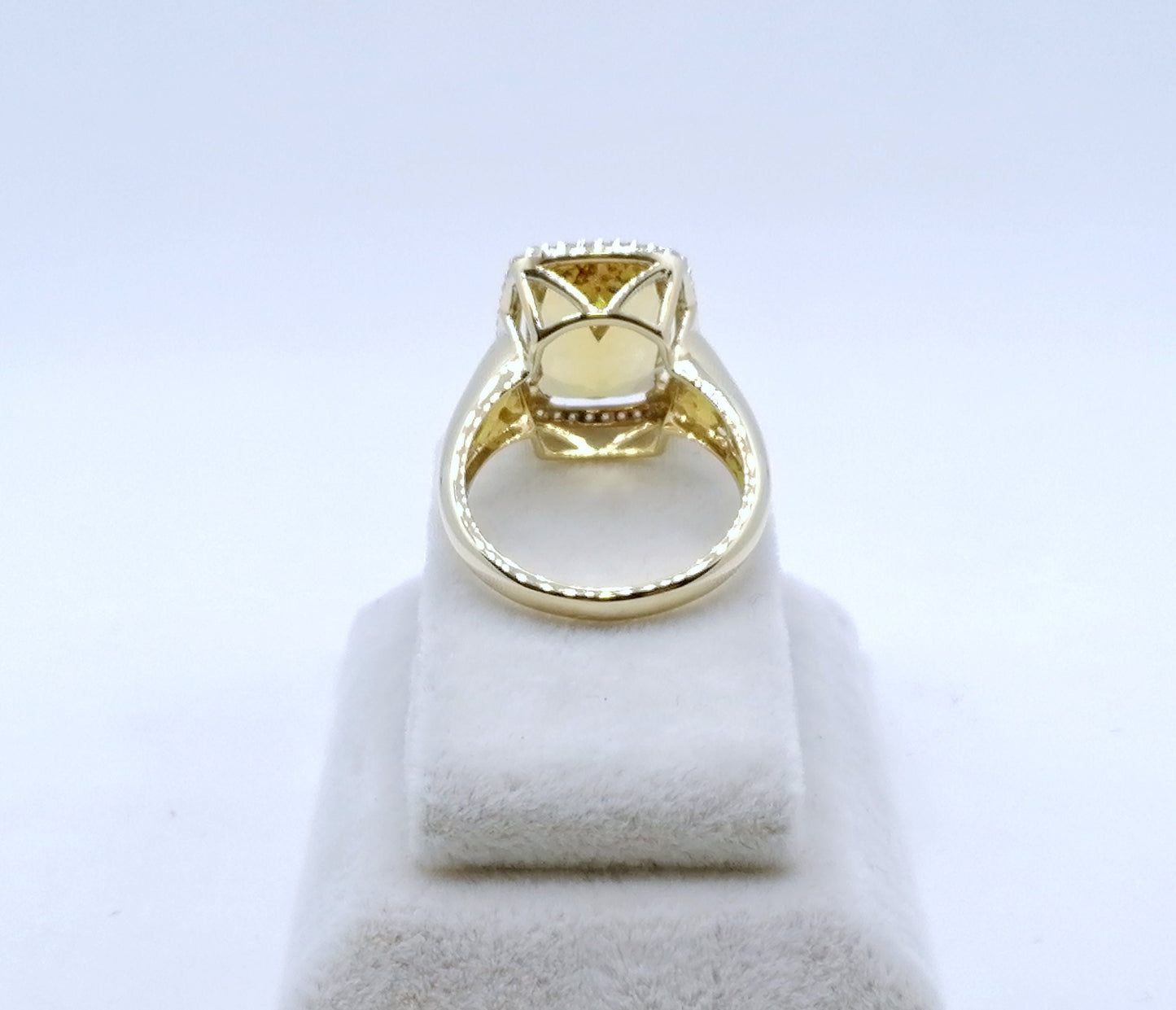 Ring Gold 585er mit Beryll und Zirkonen Gr. 57