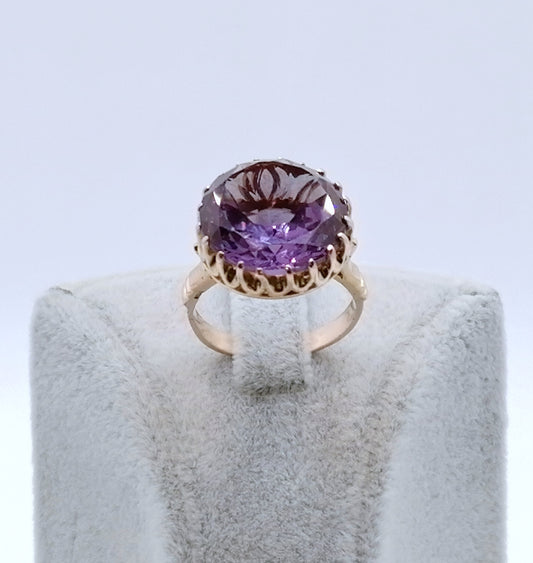 Ring Rotgold 585er Sowjet UdSSR Goldring mit Alexandrit Gr. 53