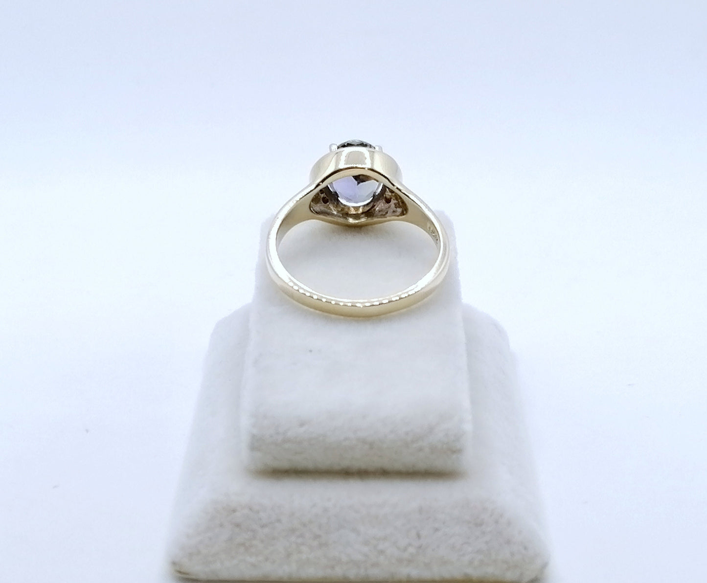 Ring Gold 375er mit Tansanit Edelstein und Diamanten Gr. 57
