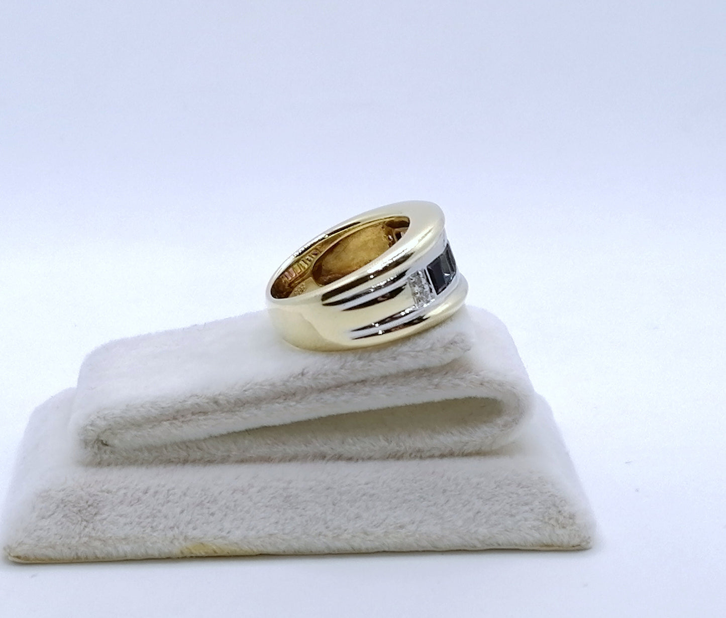 Ring Gold 585er mit Baguettes und Diamantsplitter Gr. 53