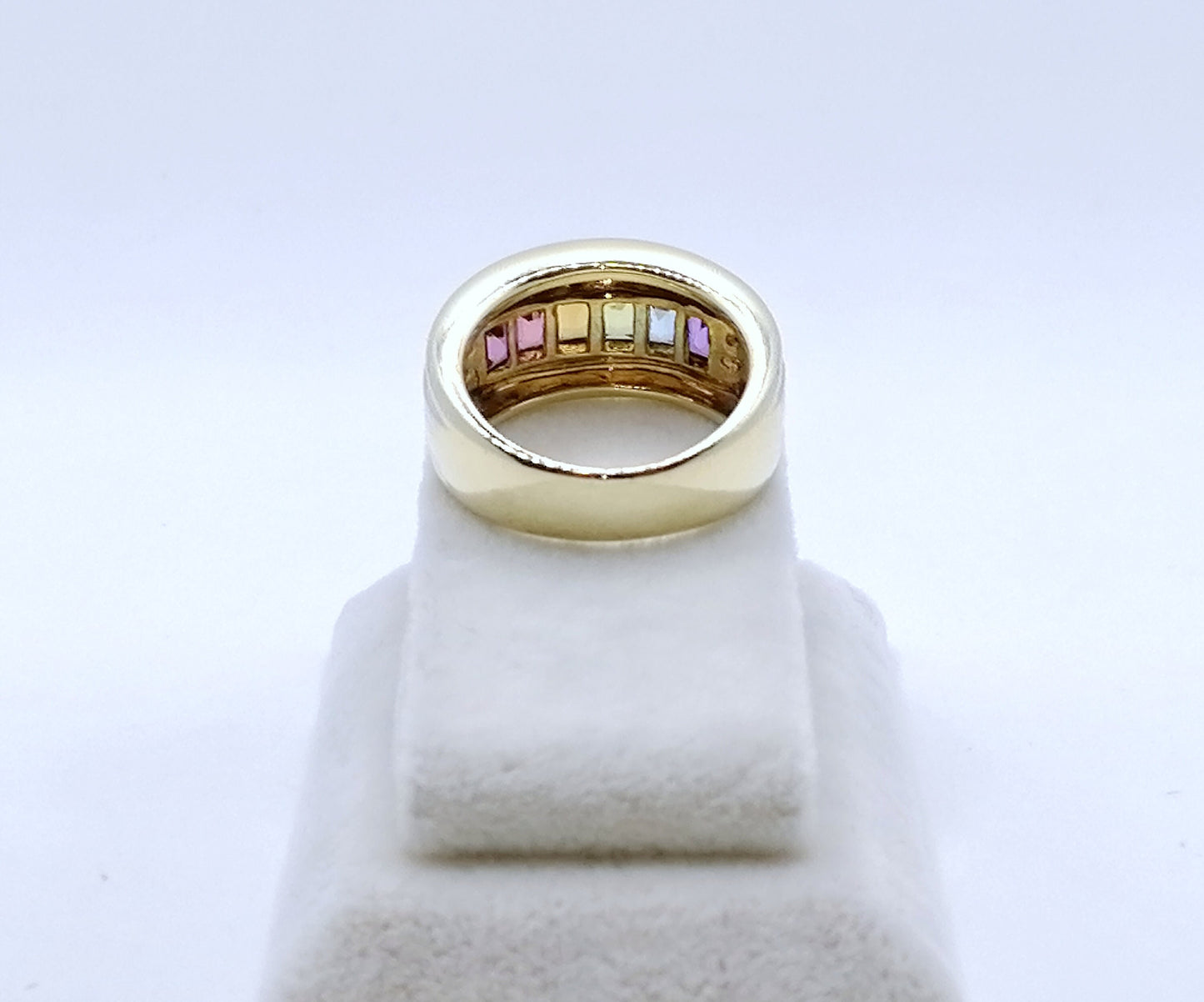 Ring Gold 585er mit Baguettes und Diamantsplitter Gr. 53