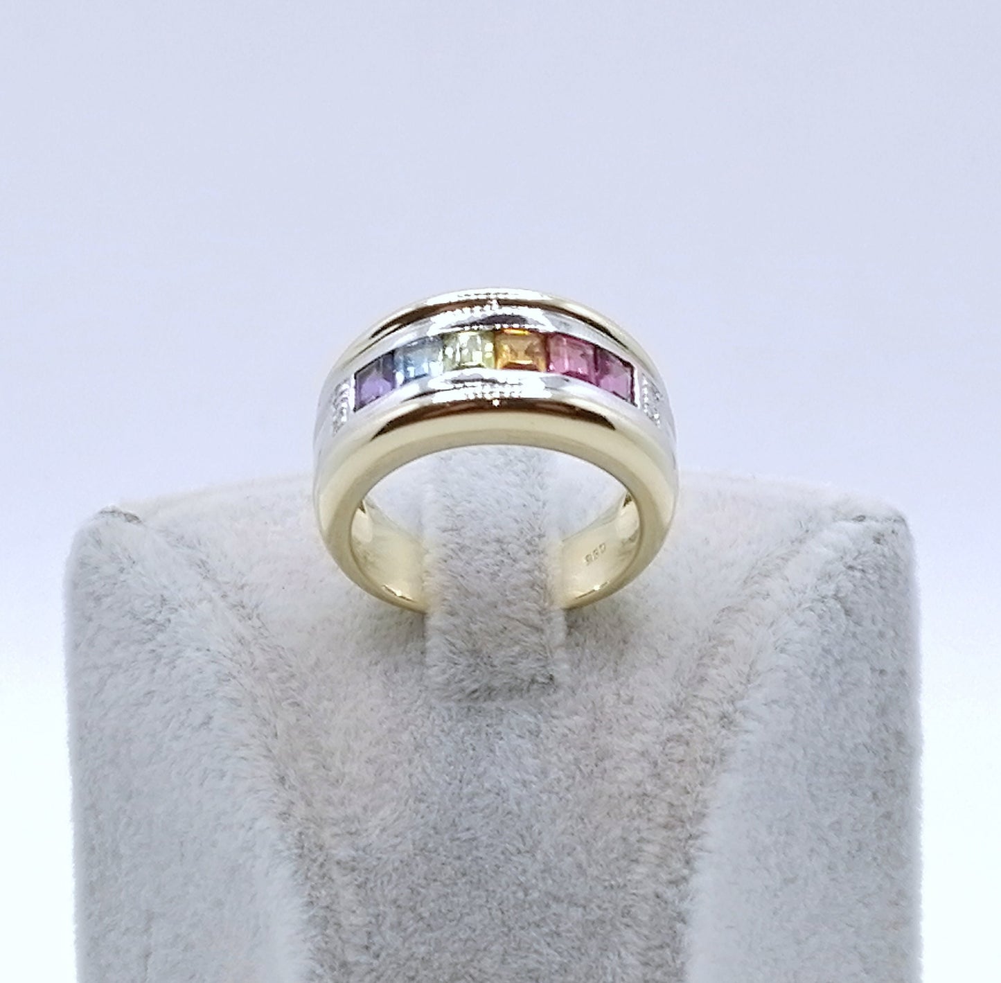 Ring Gold 585er mit Baguettes und Diamantsplitter Gr. 53