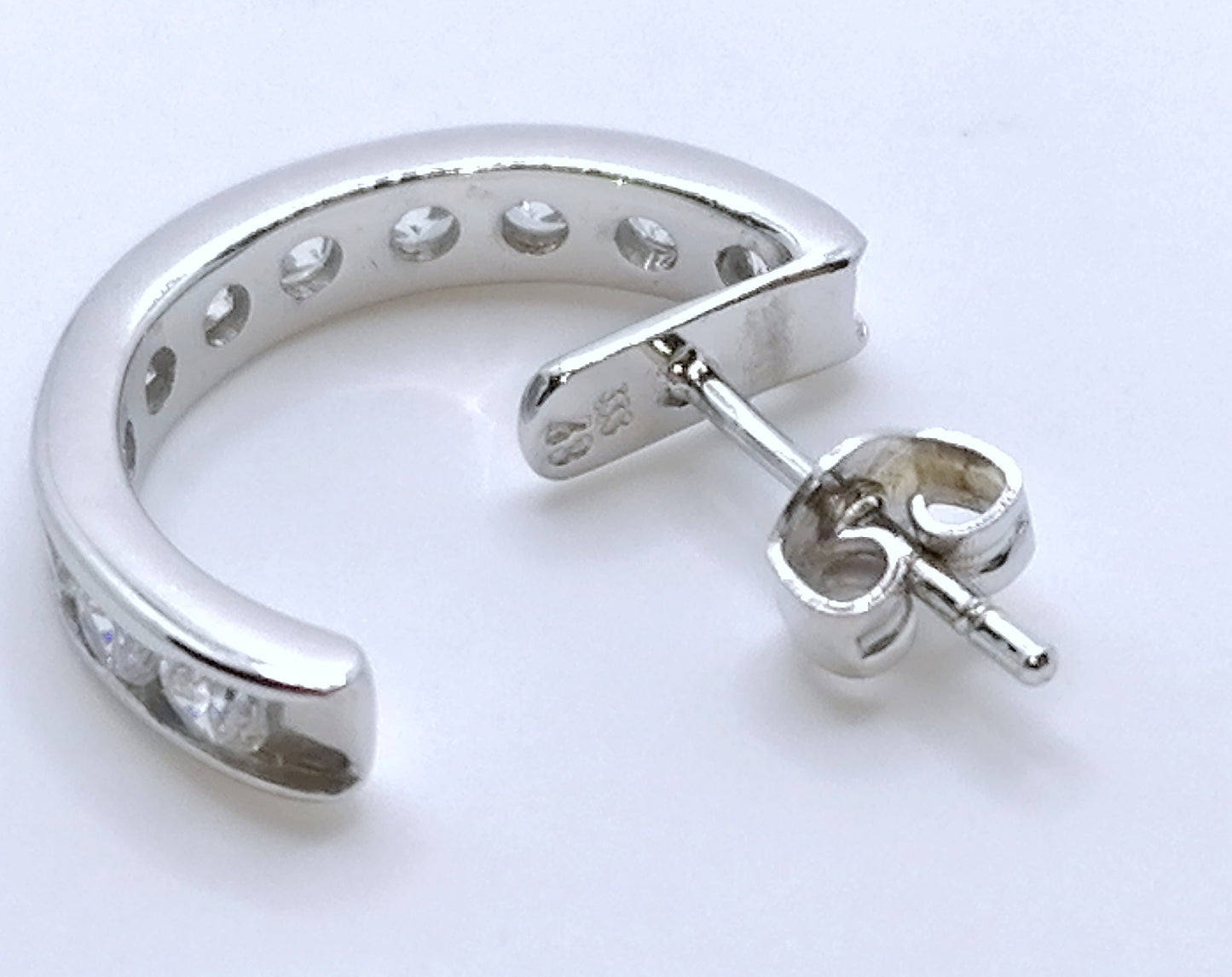 Creolen Gold 333er Weißgold mit Zirkonia