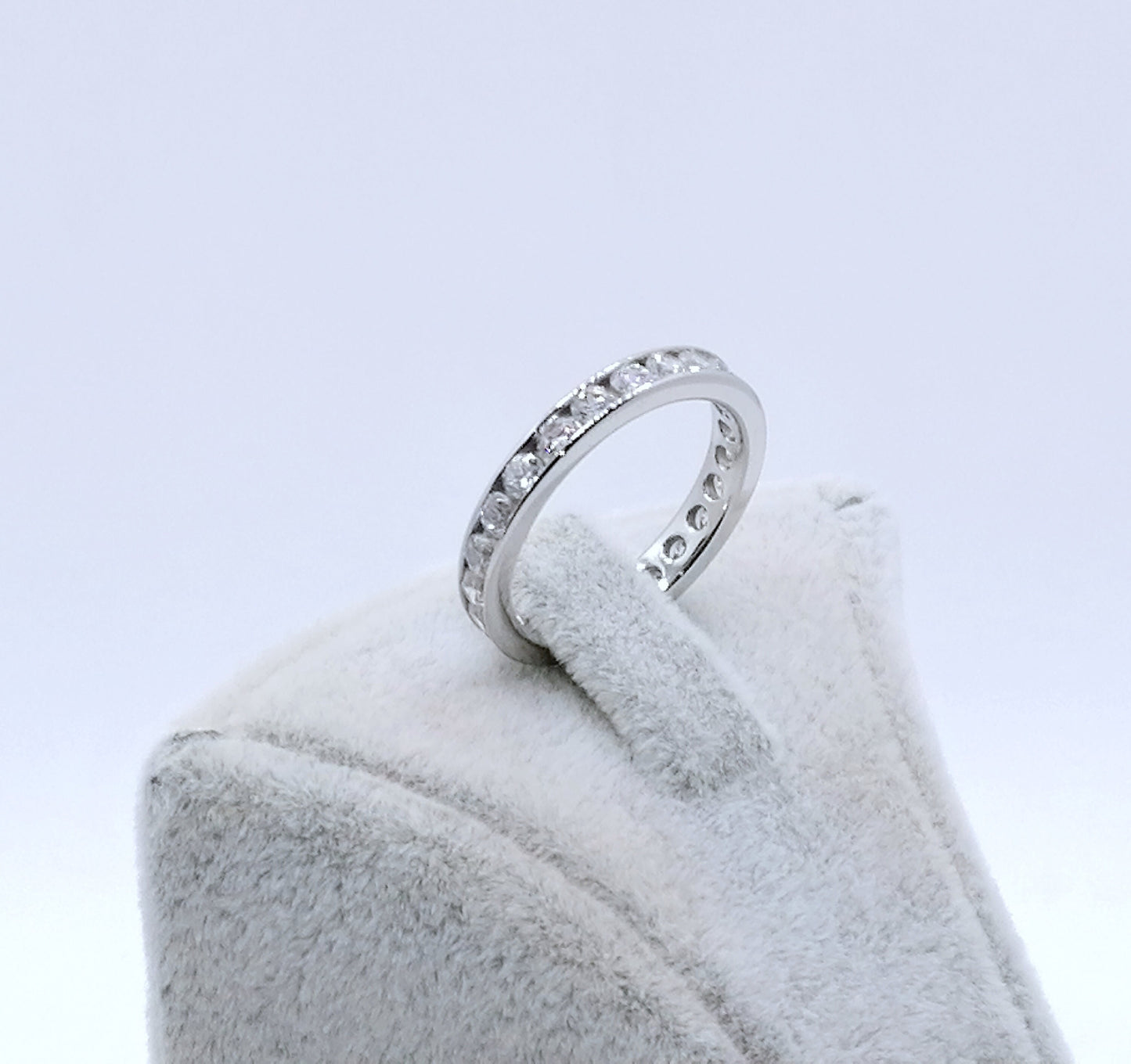 Ring Weißgold 333er Zirkonia Eternity Memoire Gr. 53