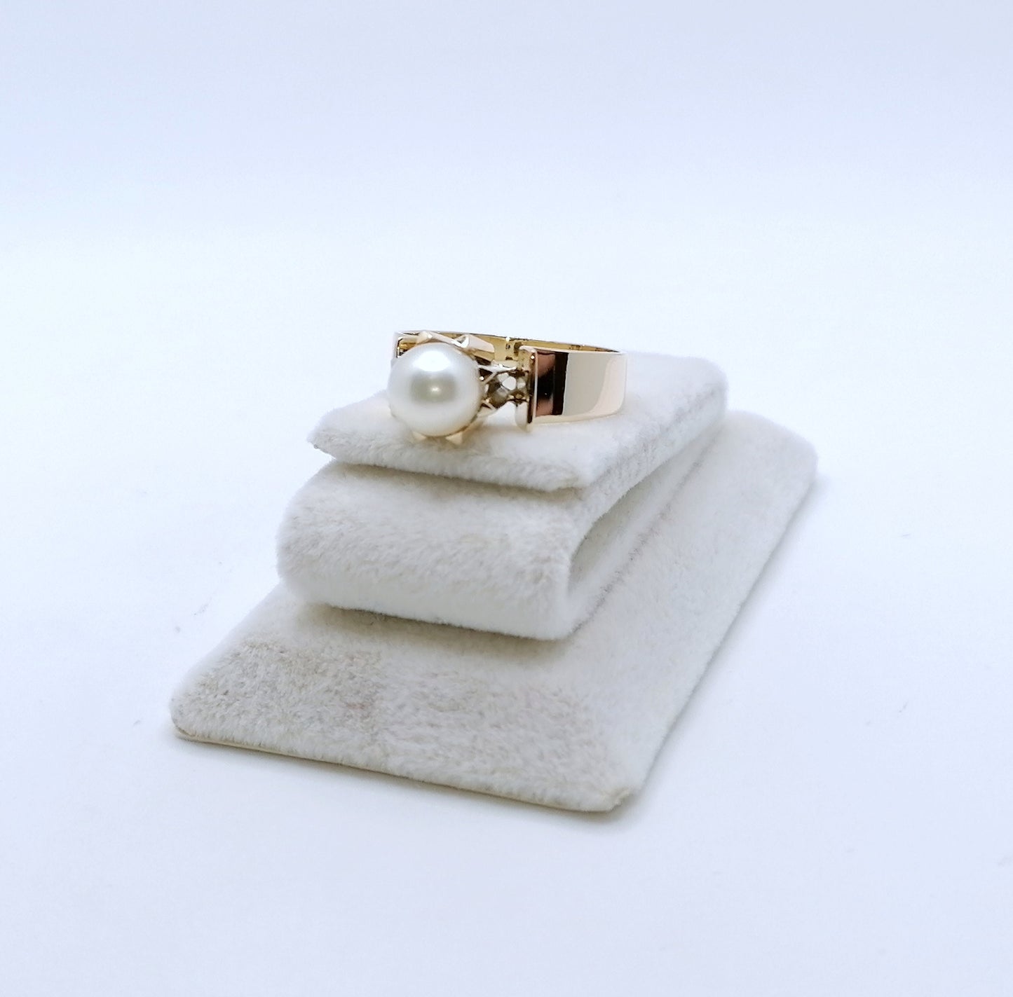 Ring Gold 585er mit Perle Damenring Perlenring Gr. 57