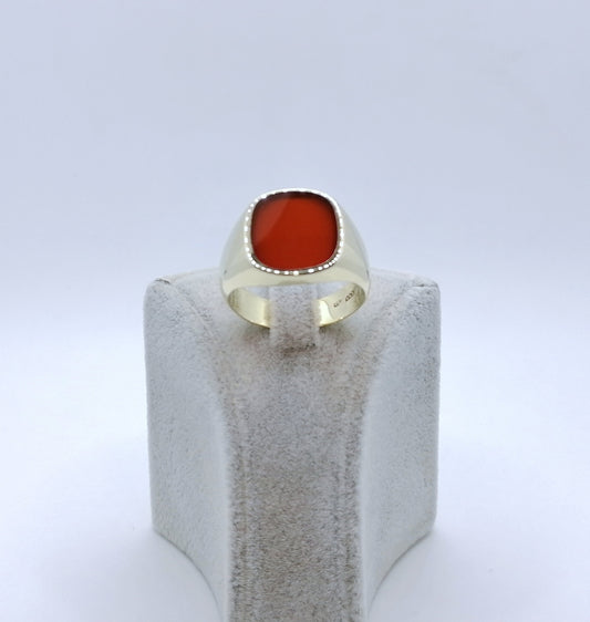Ring Gold mit Karneol Platte Siegelring Gr. 69