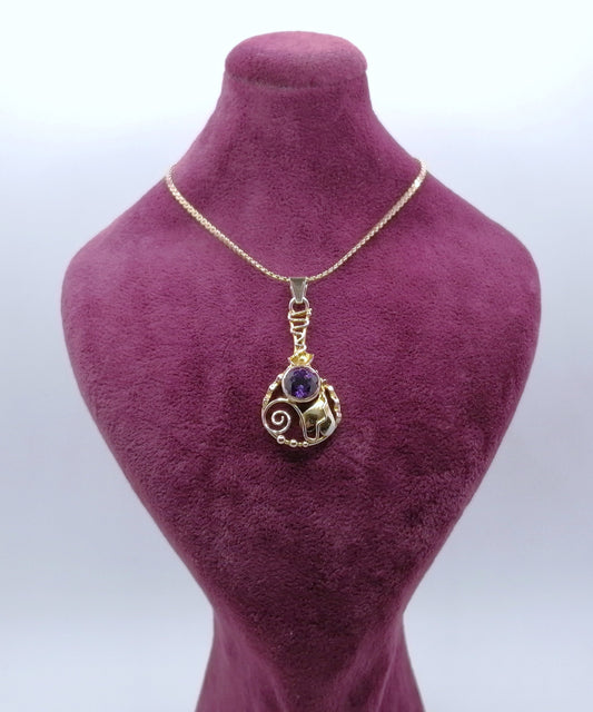 Halskette Gold 333er mit Amethyst Anhänger