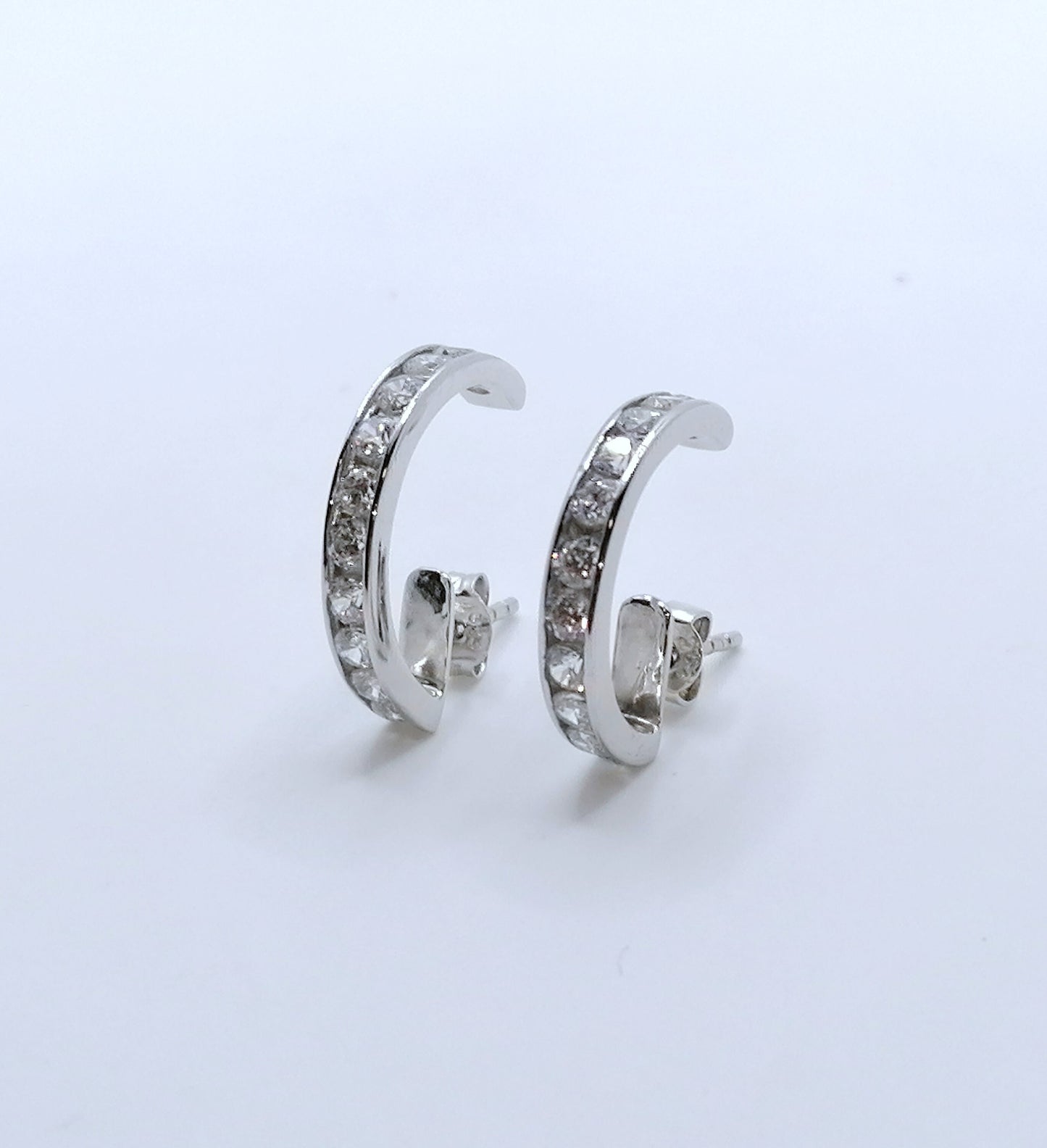 Creolen Gold 333er Weißgold mit Zirkonia
