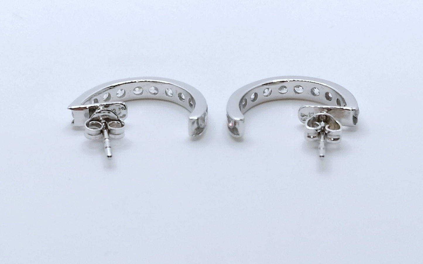 Creolen Gold 333er Weißgold mit Zirkonia