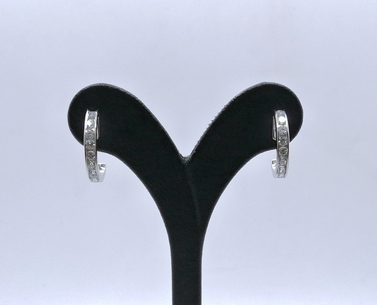 Creolen Gold 333er Weißgold mit Zirkonia