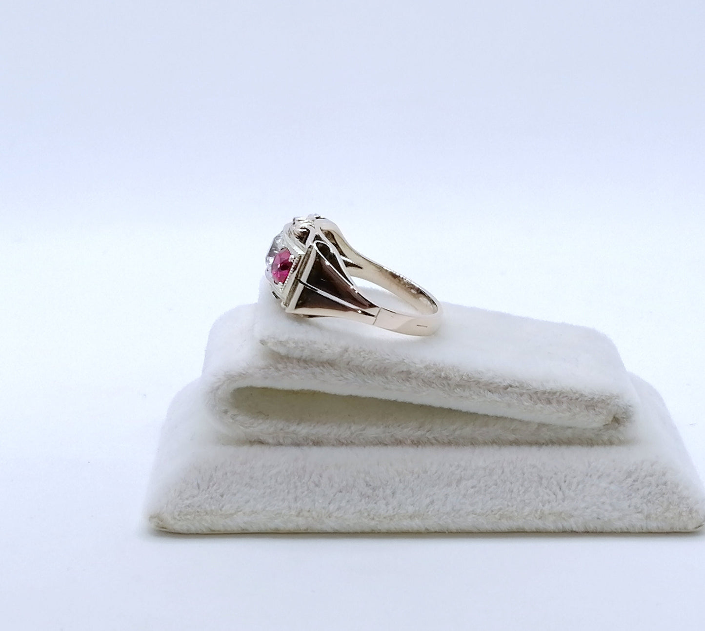 Ring Gold 333er Art Deco mit Saphir und Rubin Gr. 53