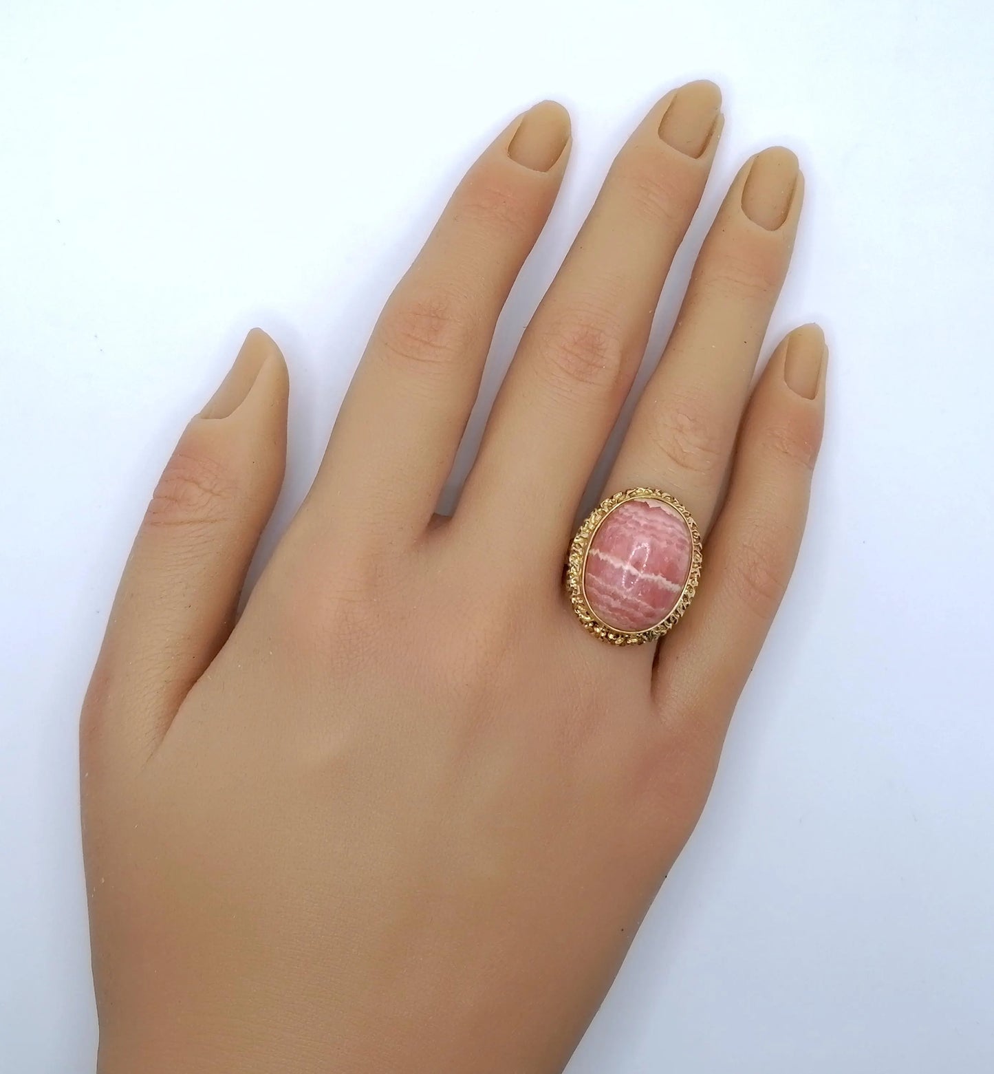 Rhodochrosit Goldring 585er Vintage Damenring