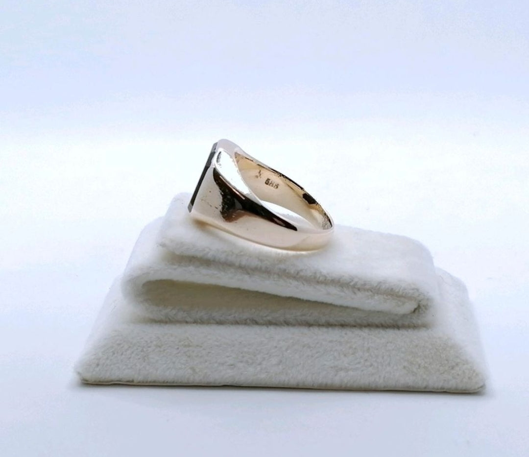 Vintage Ring Gold 585er Siegelring mit Heliotrop Gr. 60