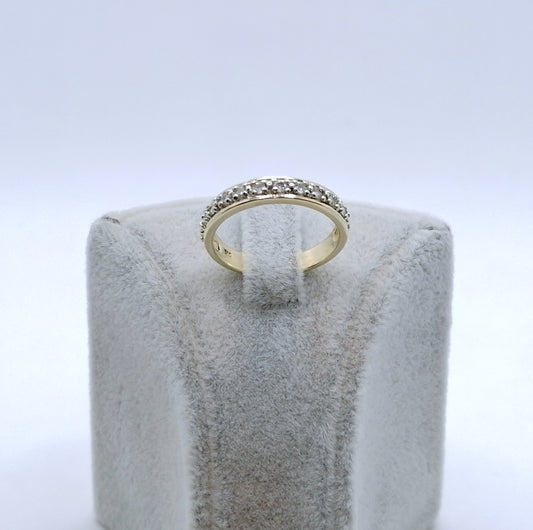 Ring Gold 375er mit Diamantsplitter Gr. 53