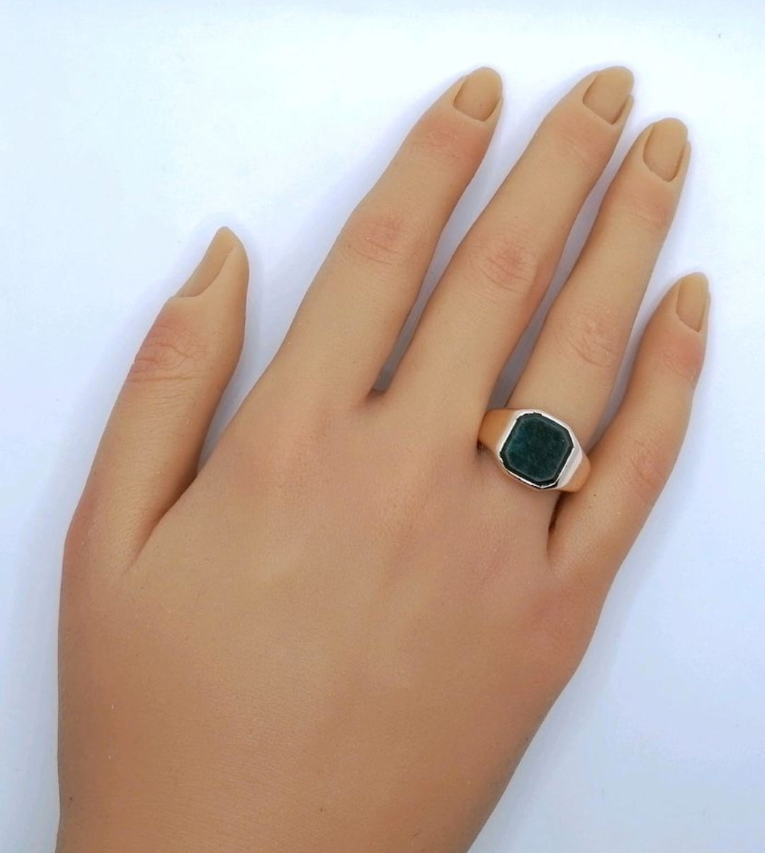 Vintage Ring Gold 585er Siegelring mit Heliotrop Gr. 60