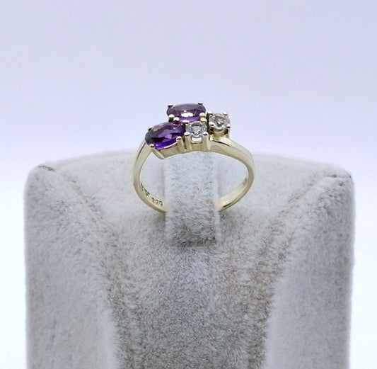 Ring Gold 333er mit Amethyst und Spinell Gr. 50