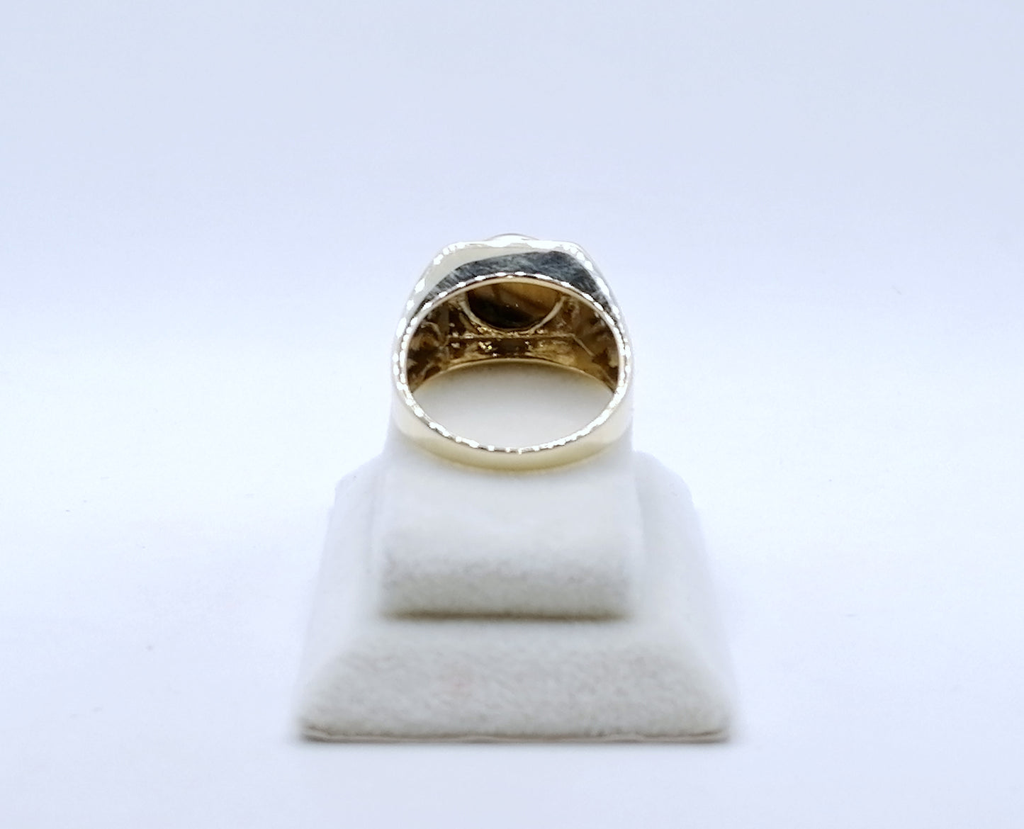 Ring Gold 375er mit Tigerauge und Zirkonen Gr. 63