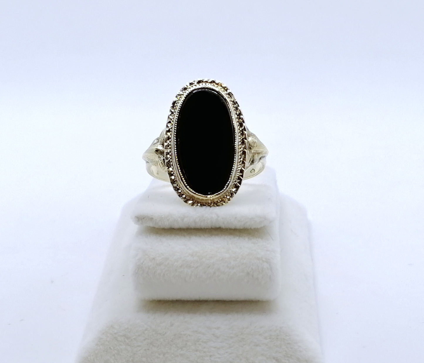 Ring Gold 585er mit Onyx Stein Vintage Gr. 60