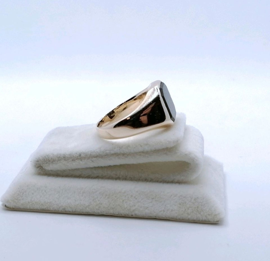 Vintage Ring Gold 585er Siegelring mit Heliotrop Gr. 60